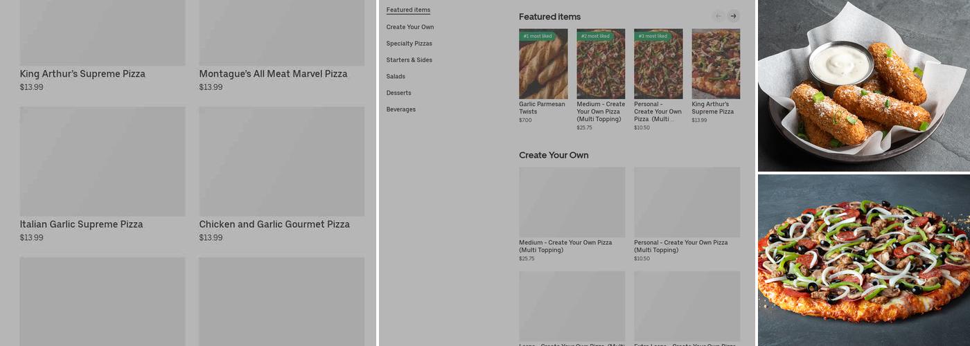 Round Table Pizza Menu