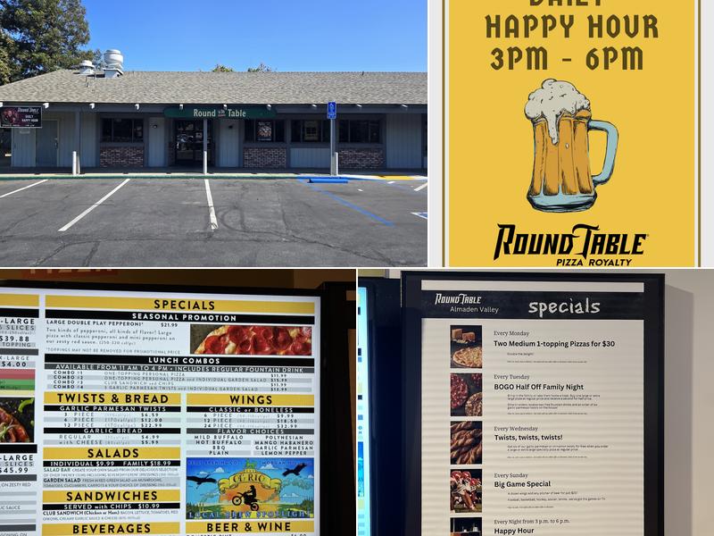 Round Table Pizza Menu