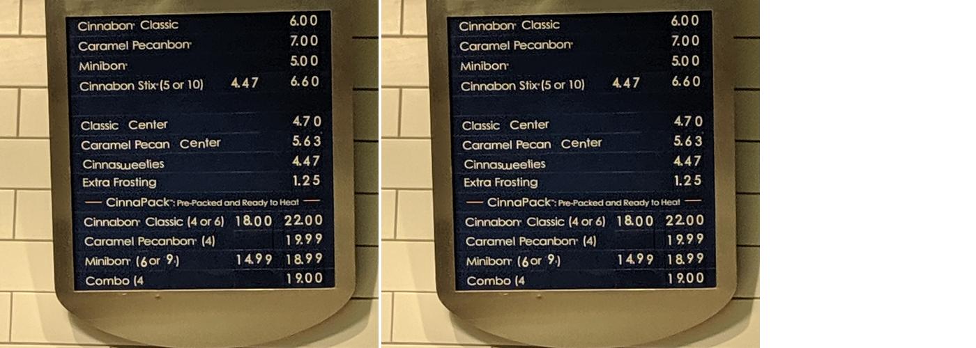 Cinnabon Menu