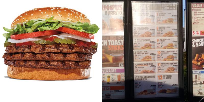 Burger King Menu