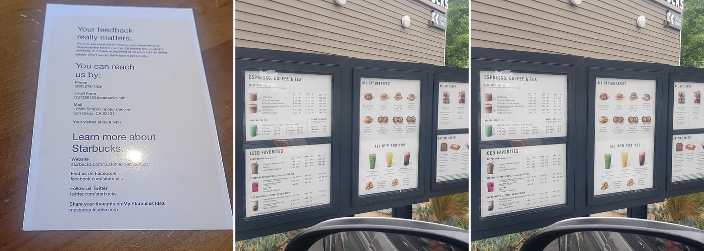 Starbucks Menu