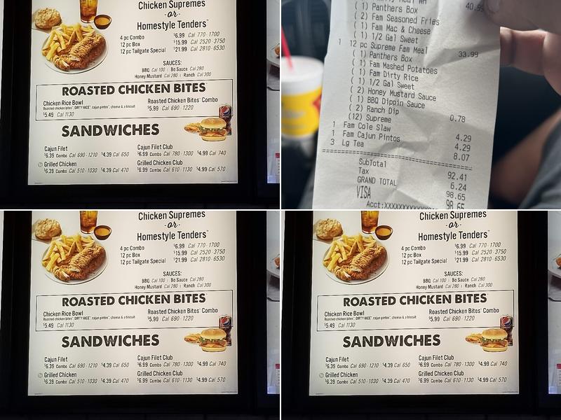 Bojangles Menu