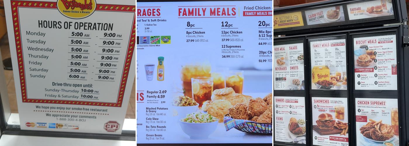 Bojangles Menu