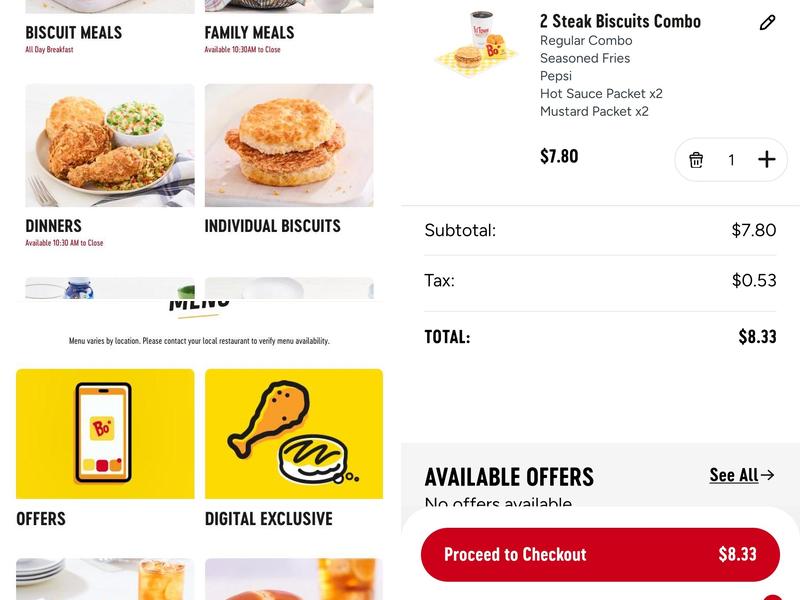 Bojangles Menu