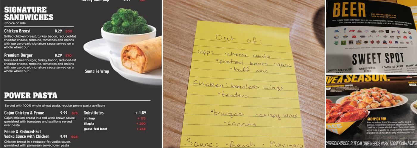 Buffalo Wild Wings Menu
