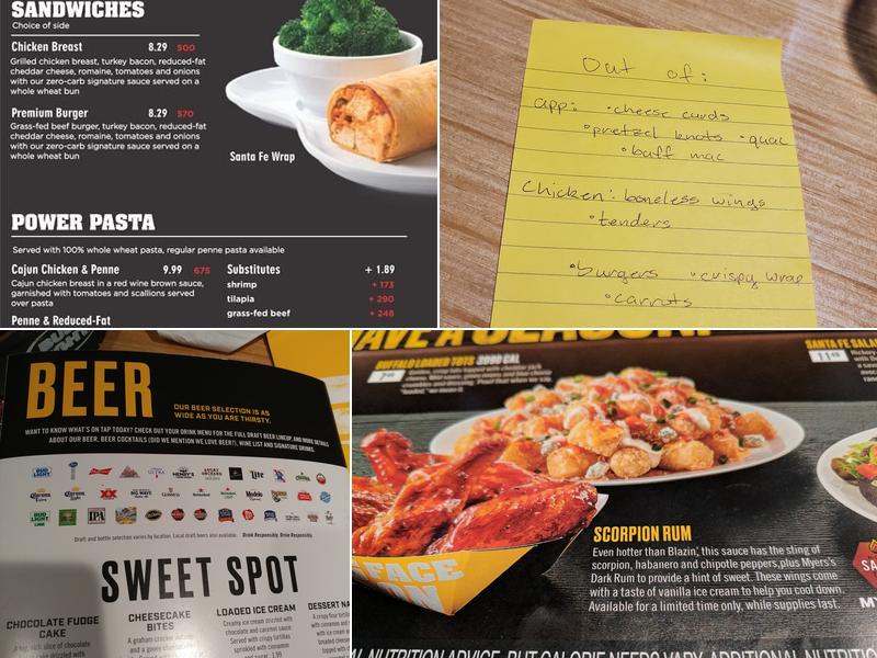 Buffalo Wild Wings Menu