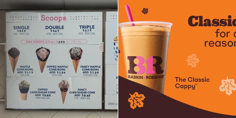 Baskin-Robbins Menu