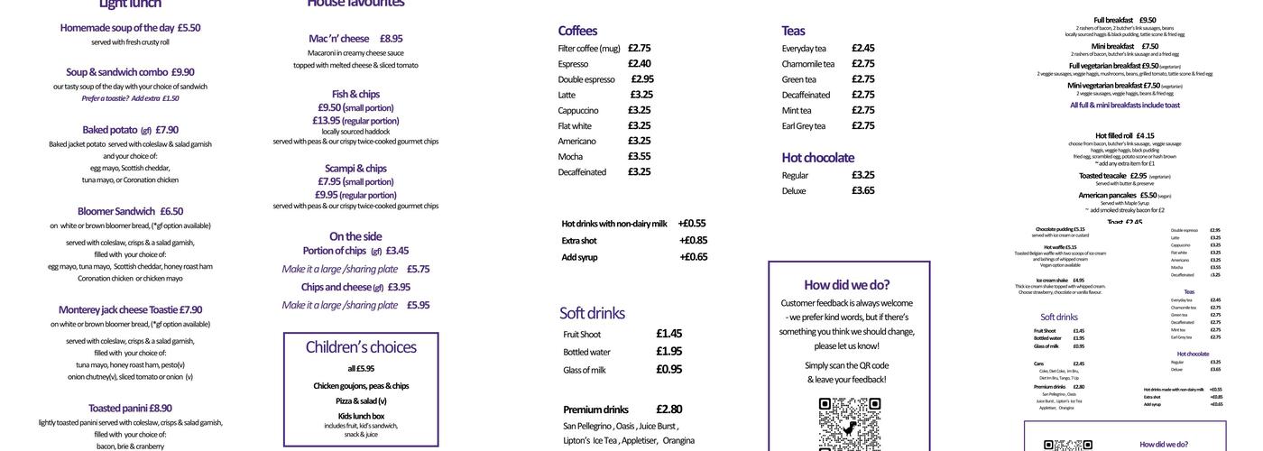 Merryhatton Garden Centre Menu