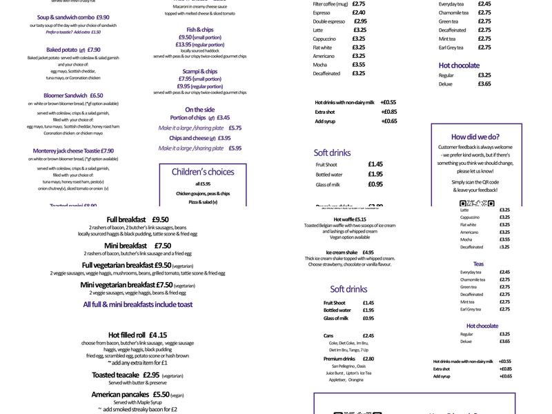 Merryhatton Garden Centre Menu