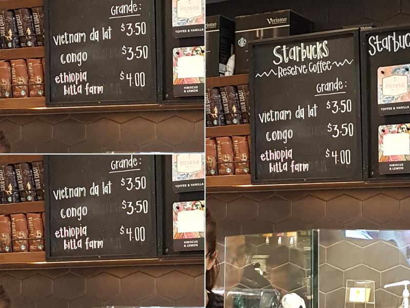 Starbucks Menu