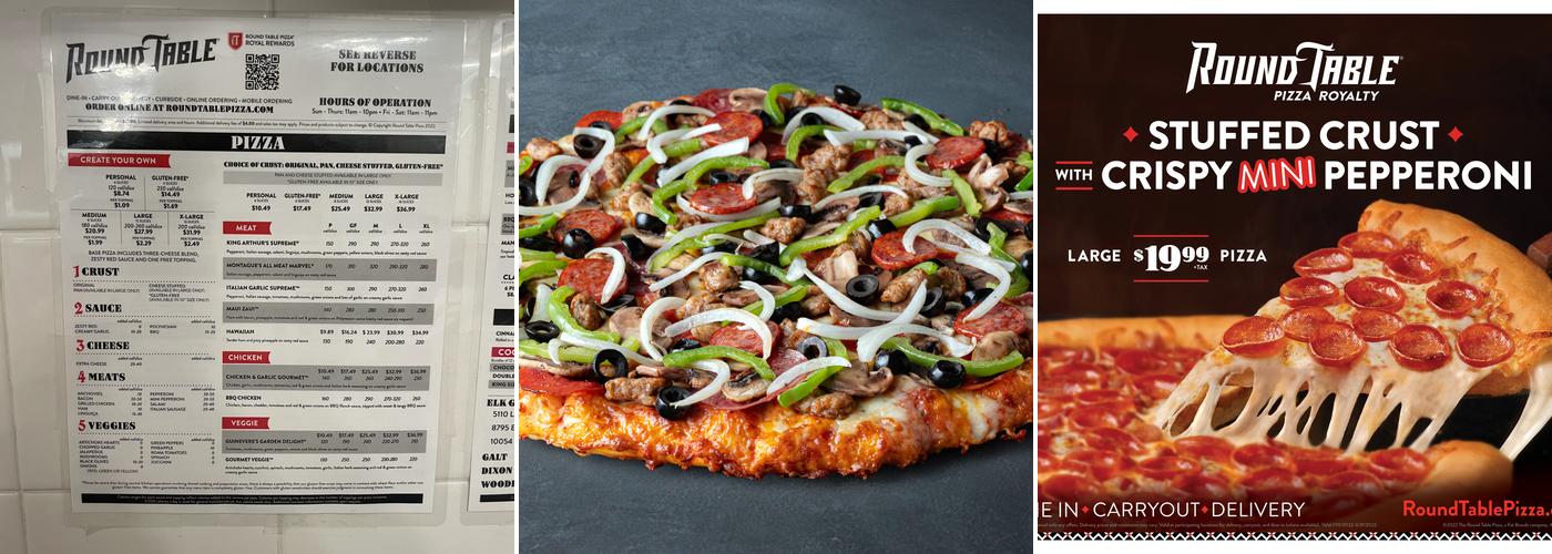 Round Table Pizza Menu