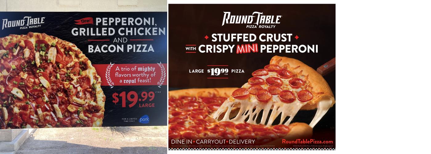 Round Table Pizza Menu