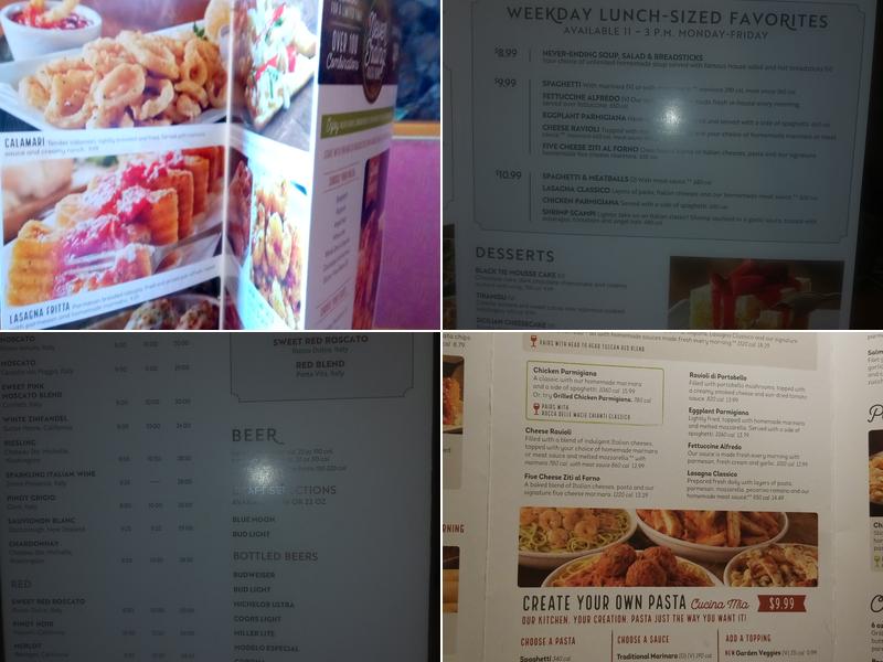 Olive Garden Italian Restaurant Menu
