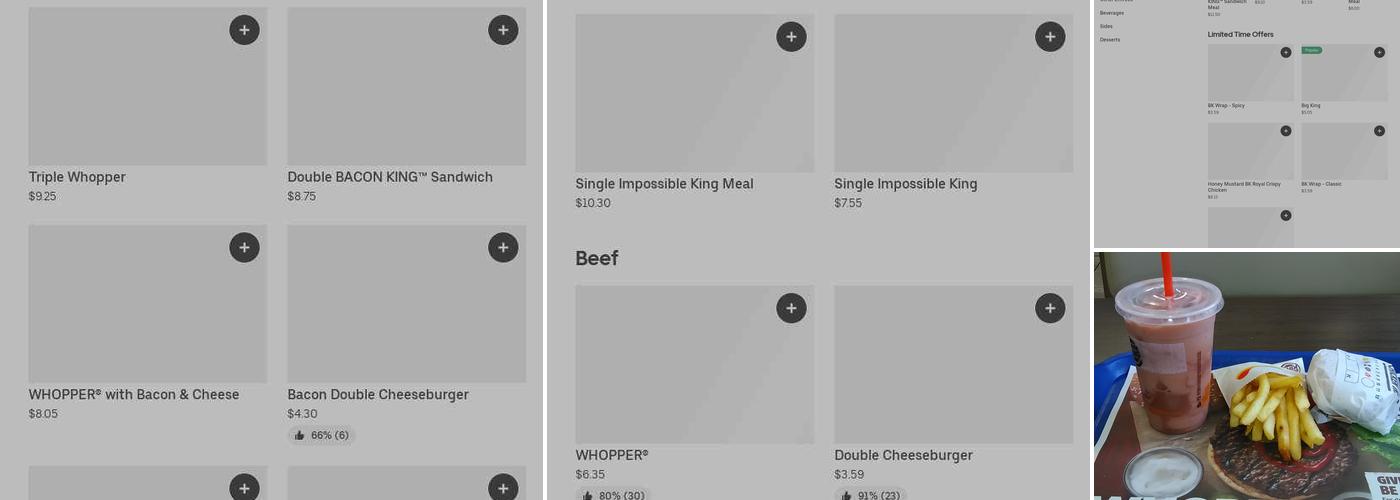 Burger King Menu