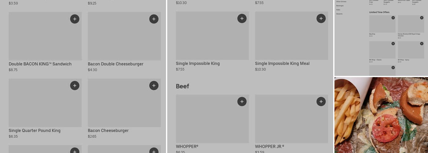 Burger King Menu