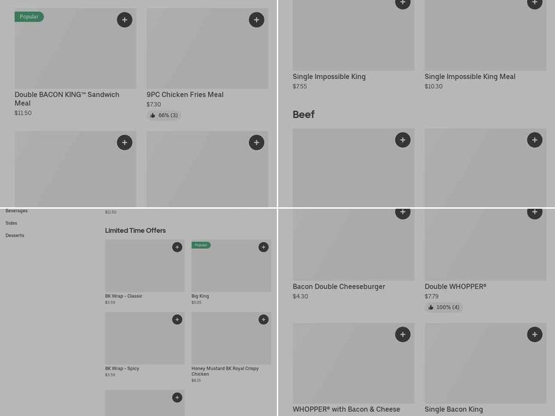 Burger King Menu