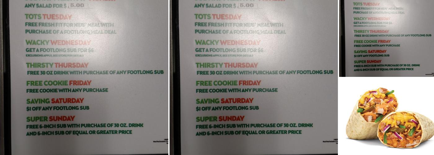 Subway Menu