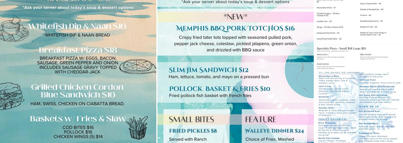 Sans Souci Bar Menu