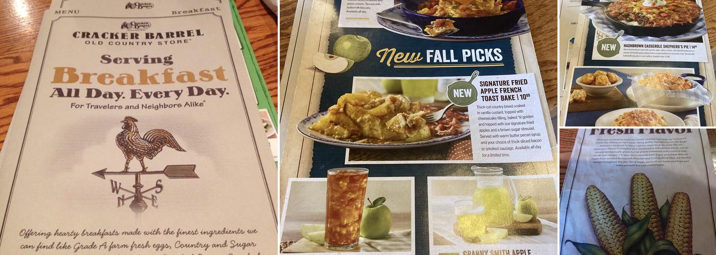 Cracker Barrel Old Country Store Menu