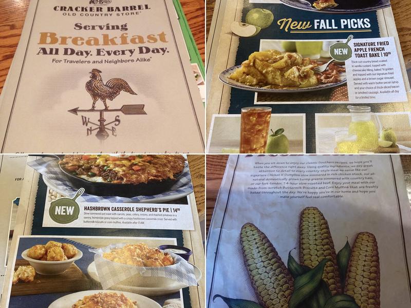 Cracker Barrel Old Country Store Menu