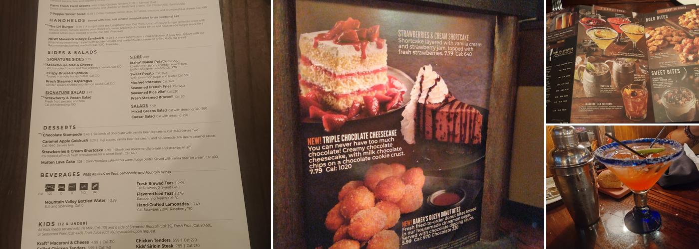 LongHorn Steakhouse Menu