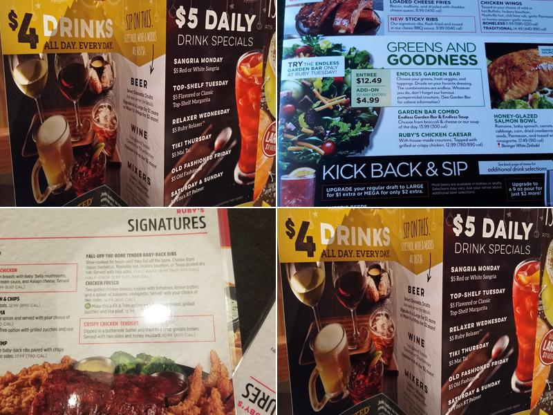 Ruby Tuesday Menu