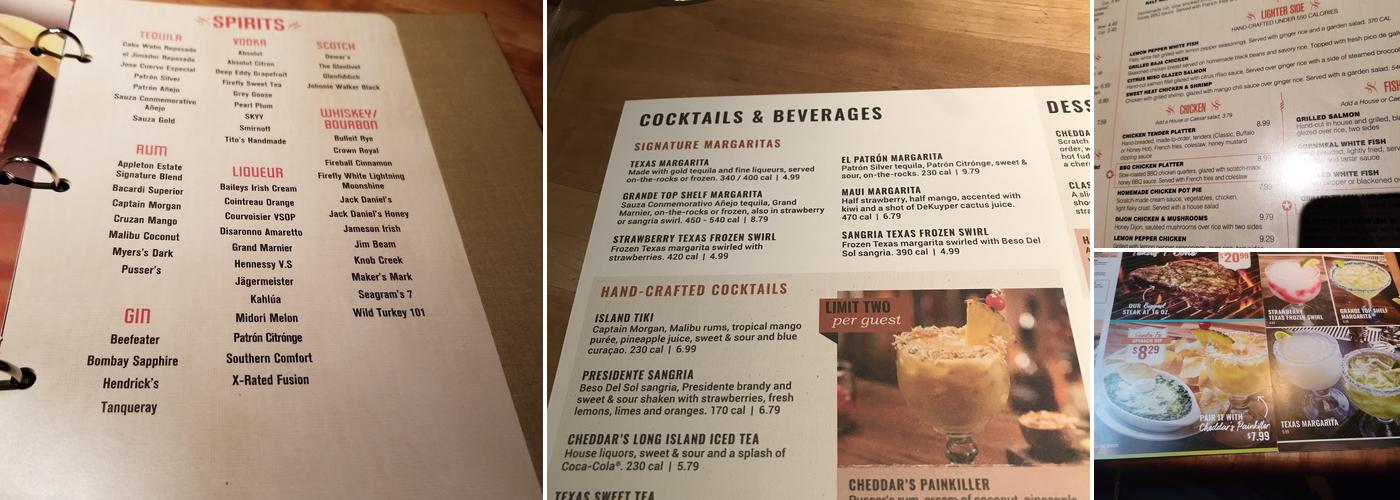 Cheddar's Scratch Kitchen Menu