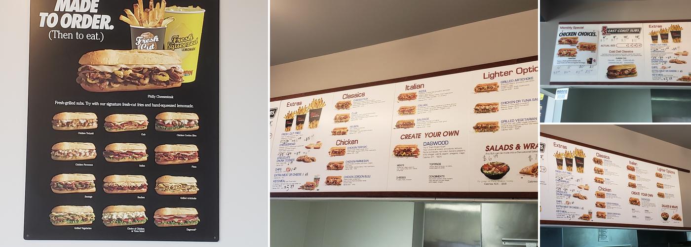 Penn Station East Coast Subs Menu