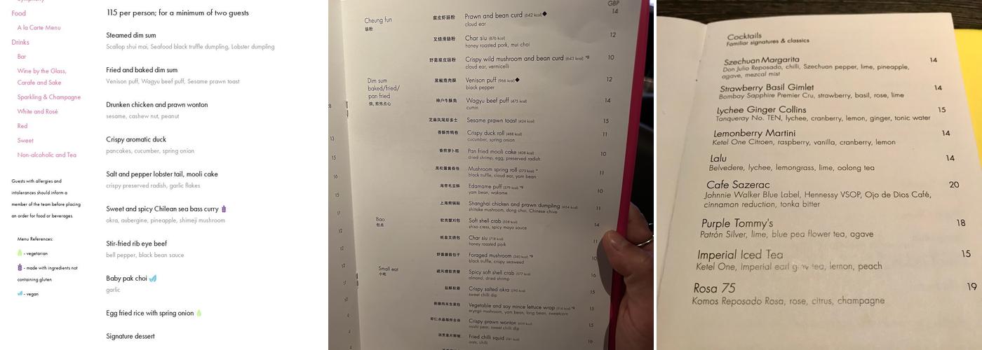 Yauatcha Soho Menu