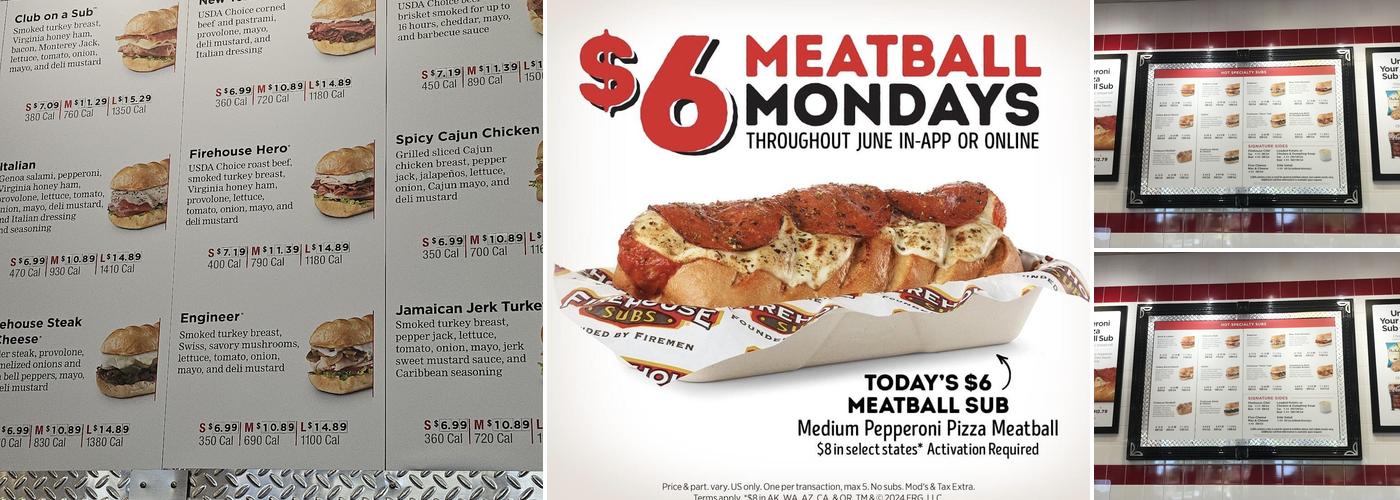 Firehouse Subs Market Street Menu