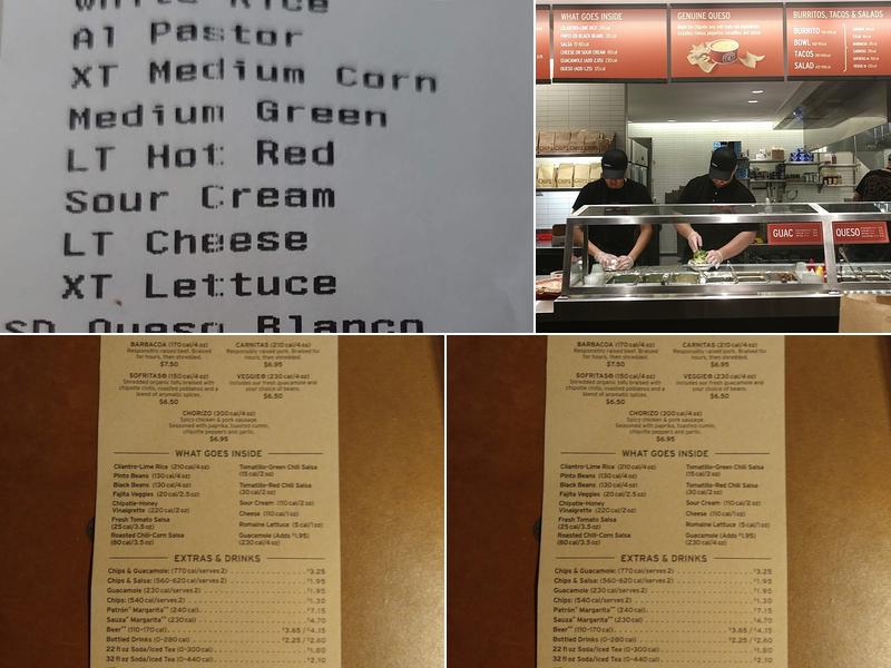 Chipotle Mexican Grill Menu