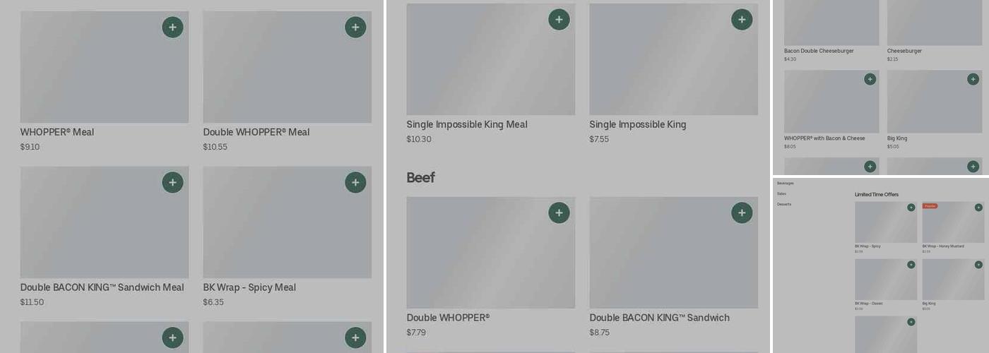 Burger King Menu