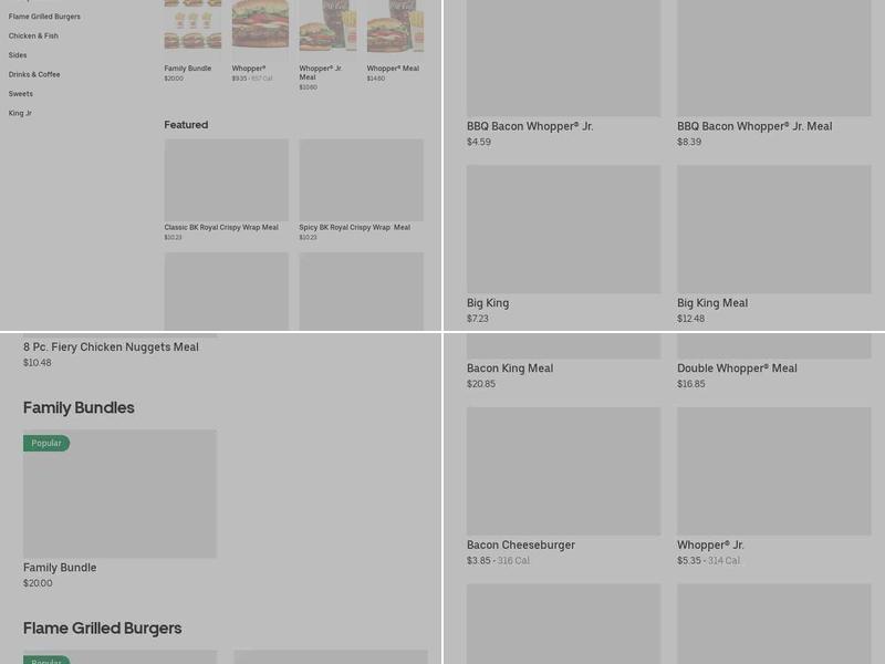Burger King Menu