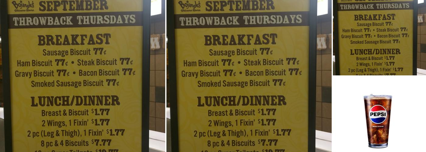 Bojangles Menu