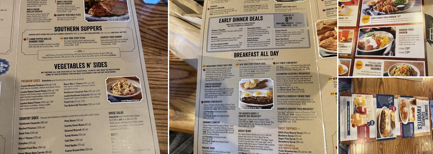 Cracker Barrel Old Country Store Menu