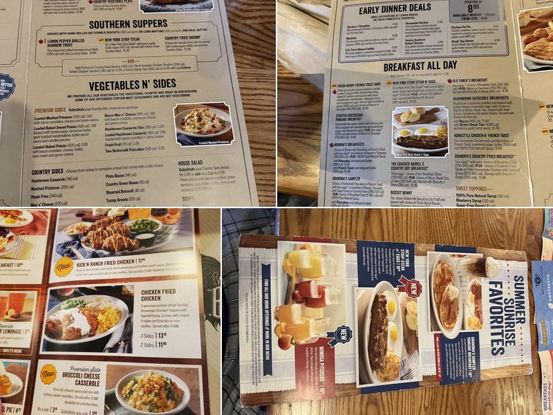 Cracker Barrel Old Country Store Menu