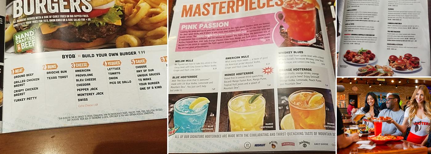 Hooters Menu