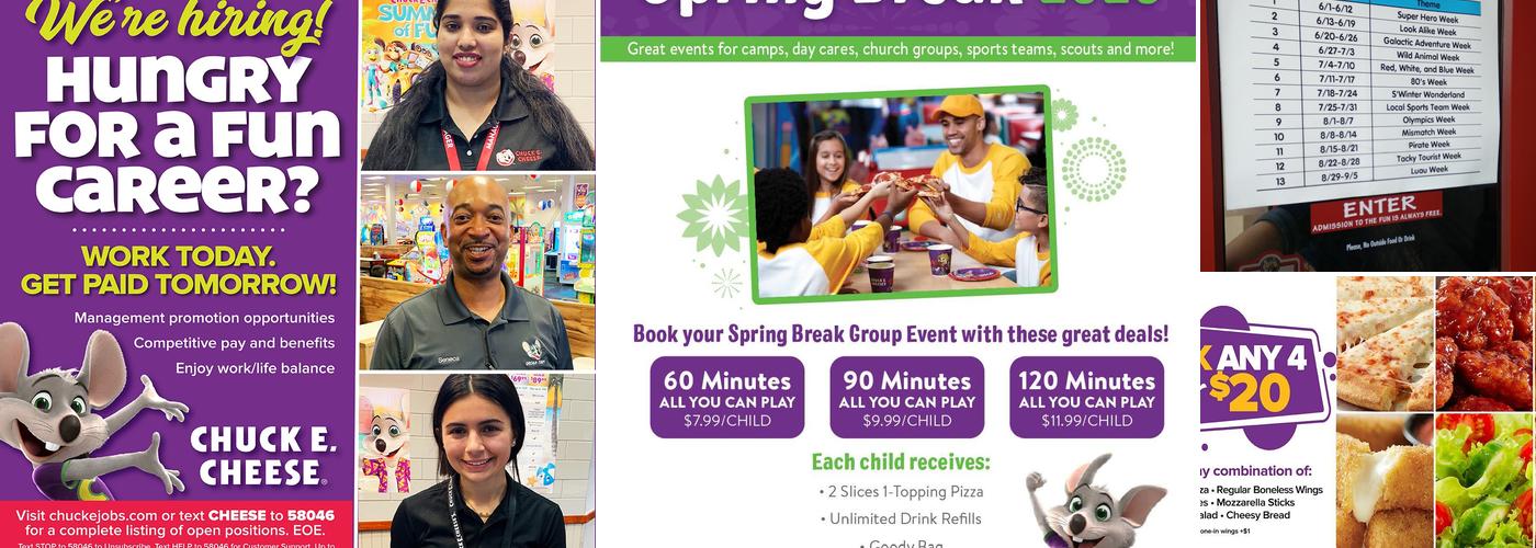 Chuck E. Cheese Menu