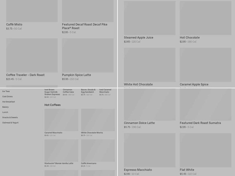 Starbucks Menu