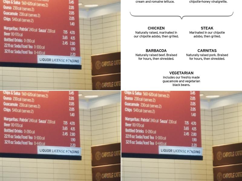 Chipotle Mexican Grill Menu