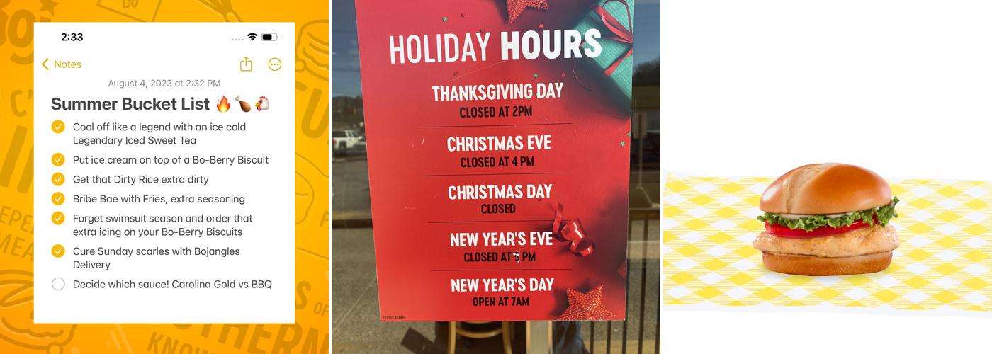 Bojangles Menu