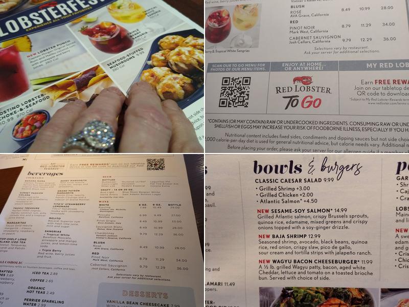 Red Lobster Menu