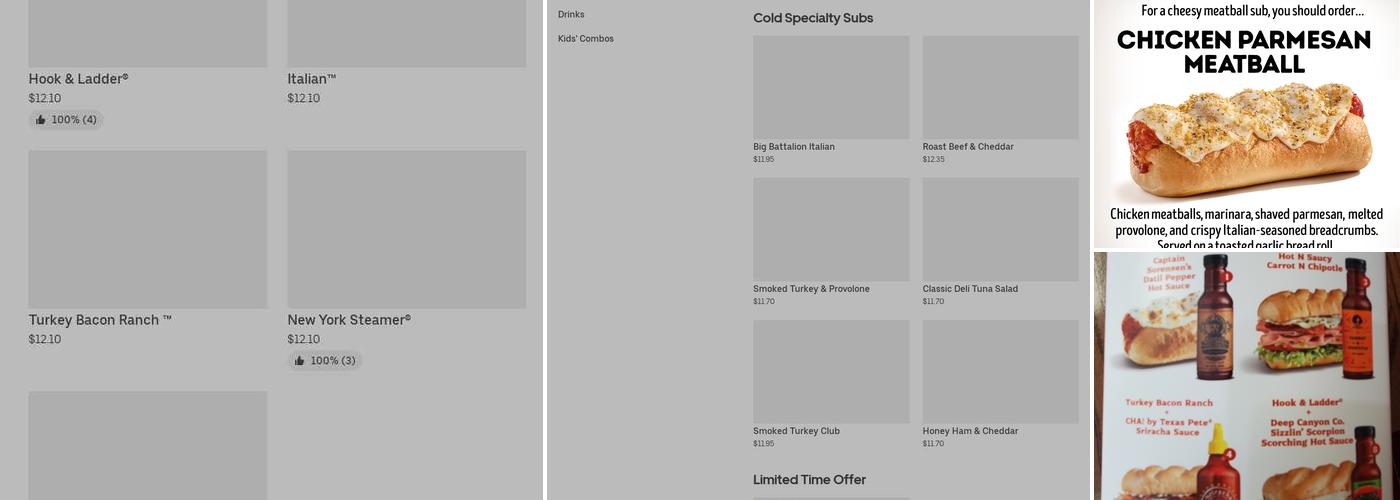 Firehouse Subs Weaver Village Menu