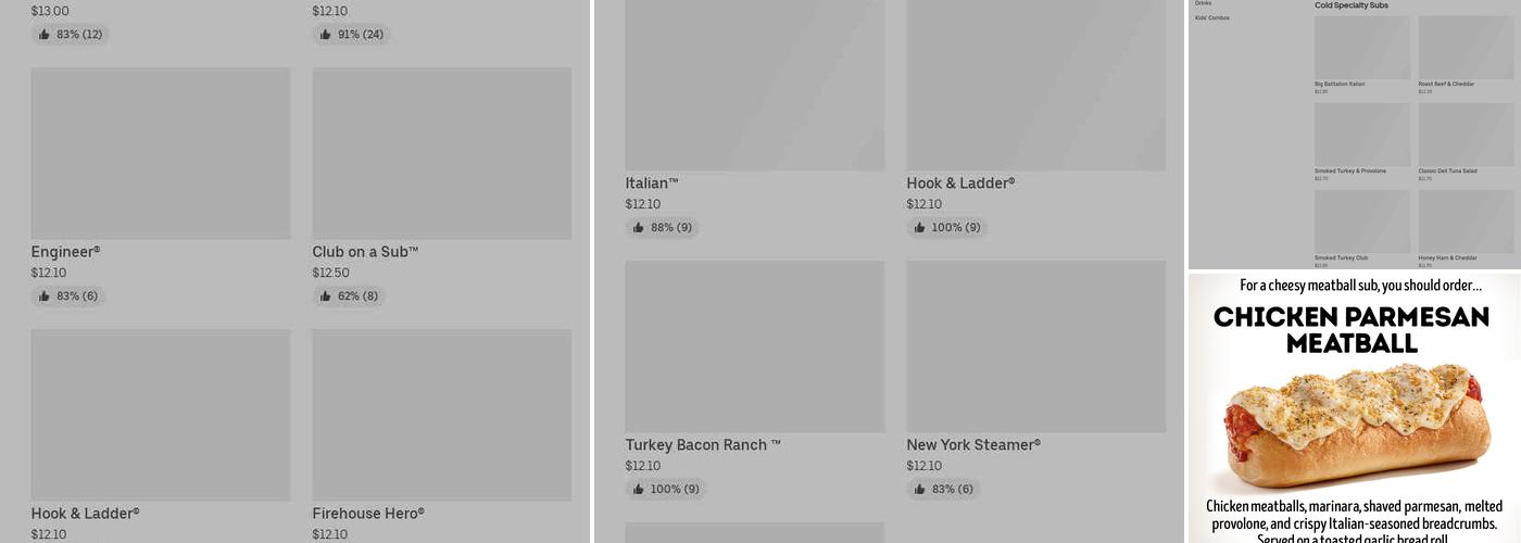 Firehouse Subs Tunnel Rd Menu