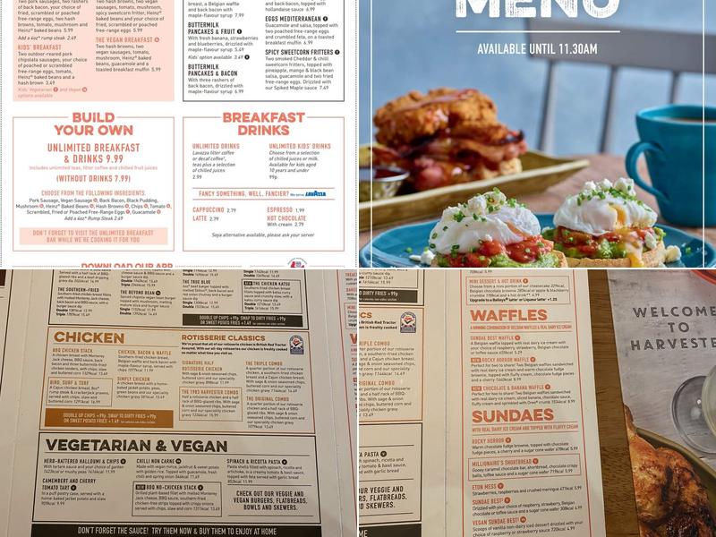 Harvester Sir Winston Churchill Rochdale Menu