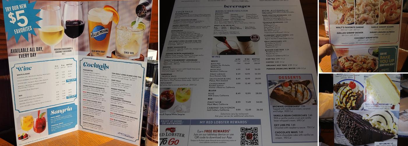 Red Lobster Menu