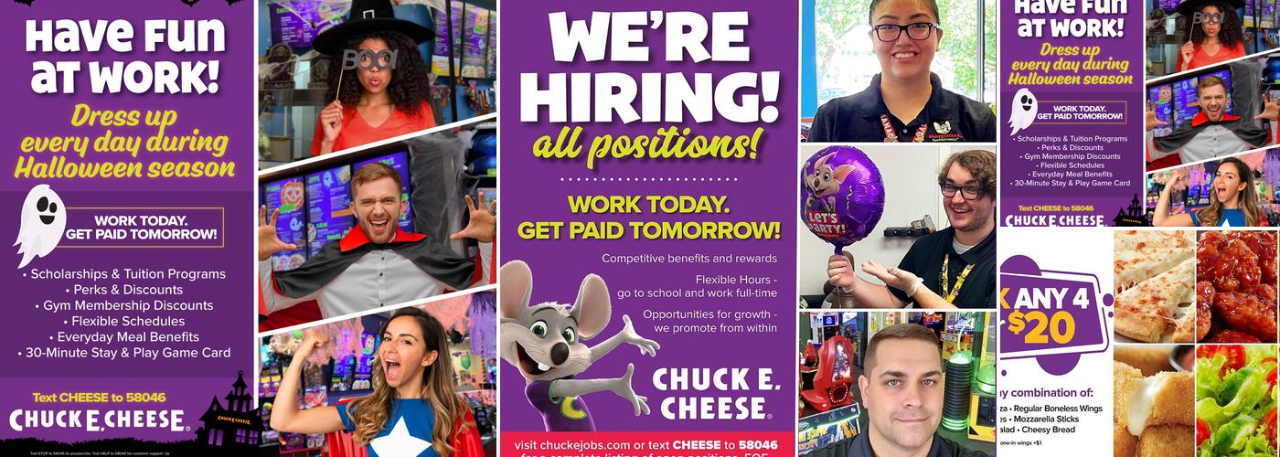 Chuck E. Cheese Menu