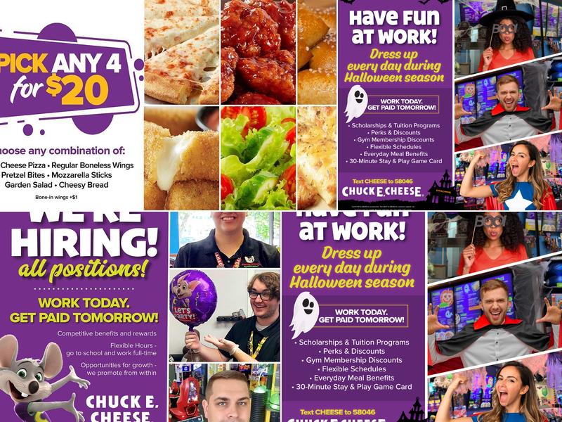Chuck E. Cheese Menu