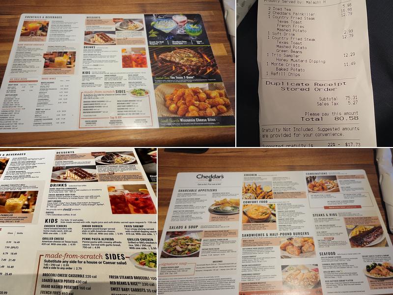 Cheddar's Scratch Kitchen Menu