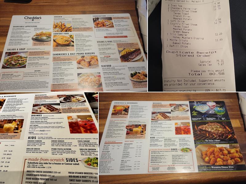 Cheddar's Scratch Kitchen Menu